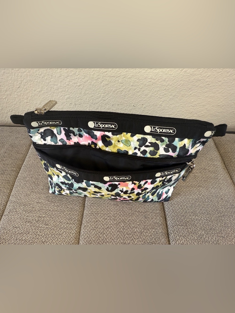 LeSportsac Zipper Pouch, ‘Charming Cheetah’ Watercolor Pattern - Picture 8 of 15